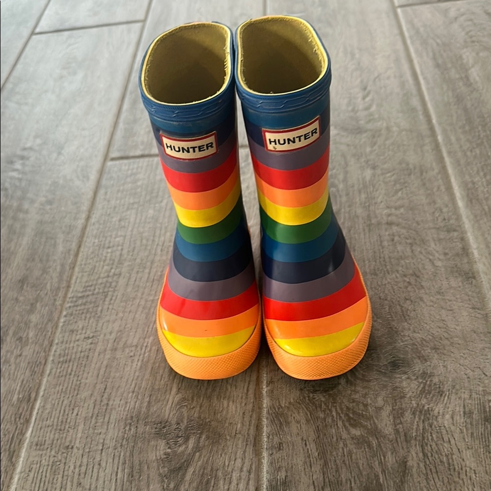 Hunter Kids' Rainbow Striped Rain Boots